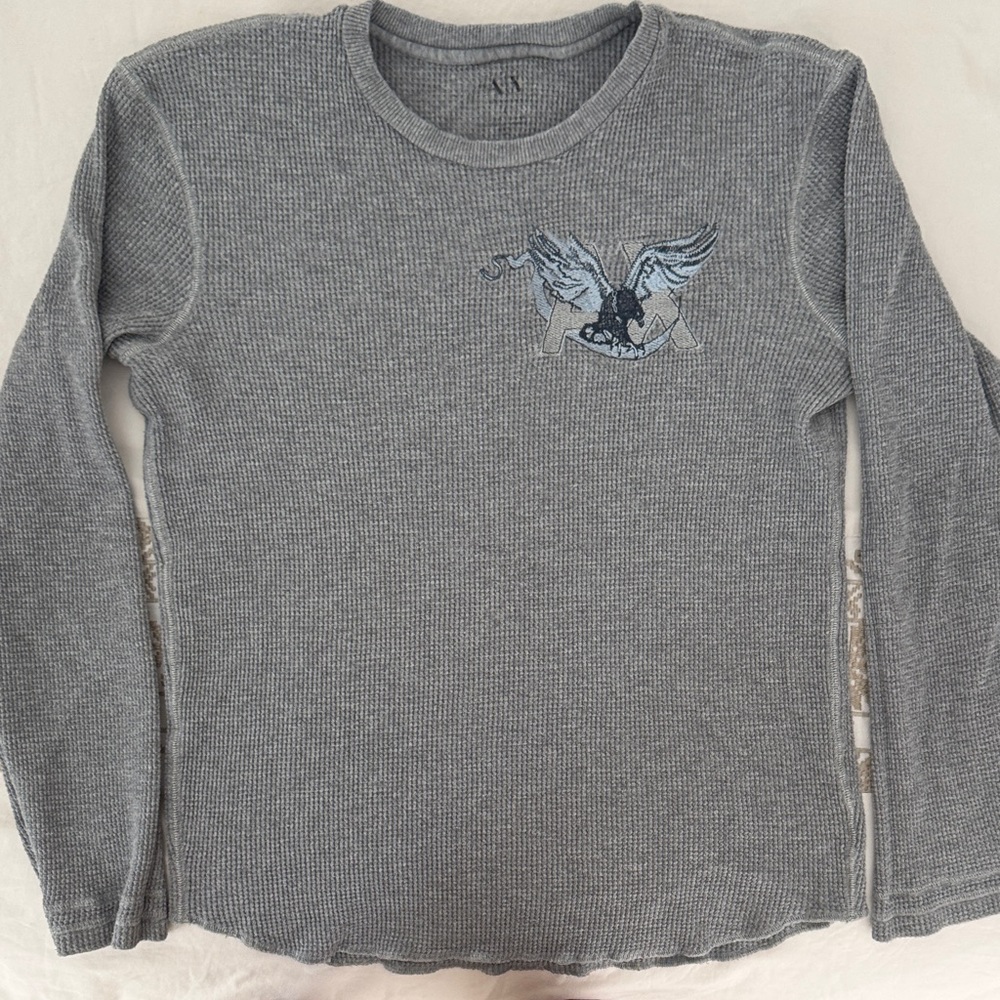 A|X Gray Long Sleeve Men’s Shirt with Winged Design